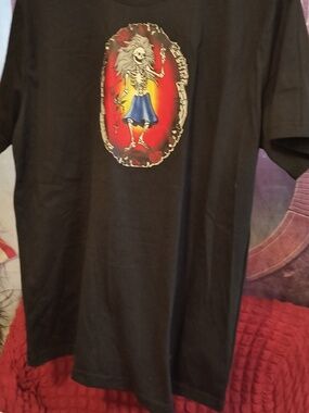 Unisex Black Graphic Rosebud Short-Sleeve Tee Large